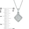 Thumbnail Image 1 of 1/4 CT. T.W. Princess-Shaped Multi-Diamond Tilted Square Frame Pendant in 10K White Gold