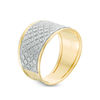 Thumbnail Image 2 of Shimmer Texture Quilt Pattern Ring in 10K Gold