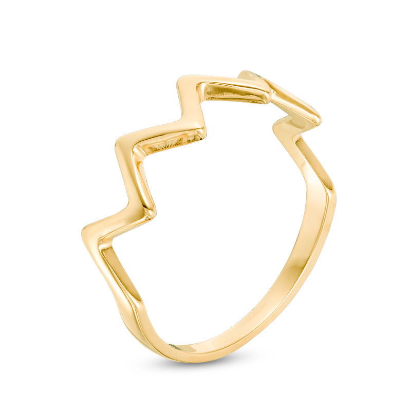 Main Image 2 of Polished Zig-Zag Band in 10K Gold