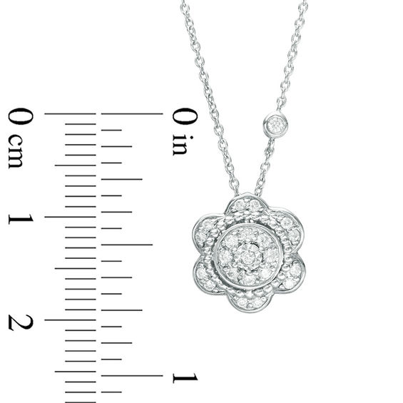 1/6 CT. T.w. Diamond Hepatica Pendant in Sterling Silver