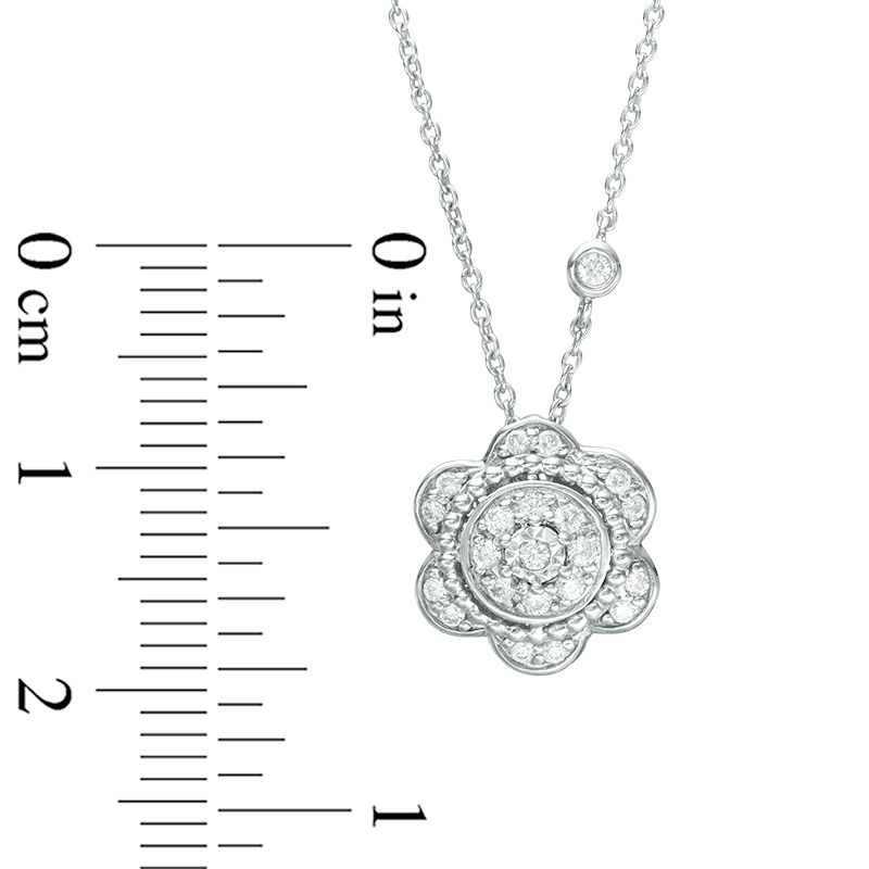 Main Image 2 of 1/6 CT. T.W. Diamond Hepatica Pendant in Sterling Silver