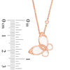 Thumbnail Image 2 of 1/20 CT. T.W. Diamond White Enamel Butterfly Pendant in 10K Rose Gold