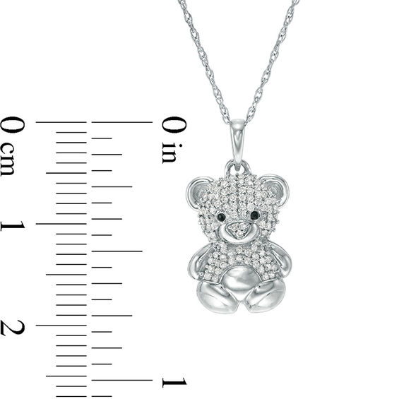 1/10 CT. T.w. Diamond Teddy Bear Pendant in Sterling Silver