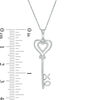 Thumbnail Image 1 of 1/10 CT. T.W. Diamond "XO" Heart-Top Key Pendant in Sterling Silver