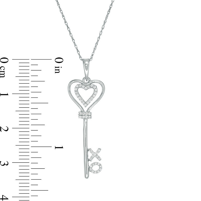 Key Necklace 1/20 ct tw Diamonds Sterling Silver