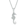 Thumbnail Image 1 of Diamond Accent Seahorse Pendant in Sterling Silver