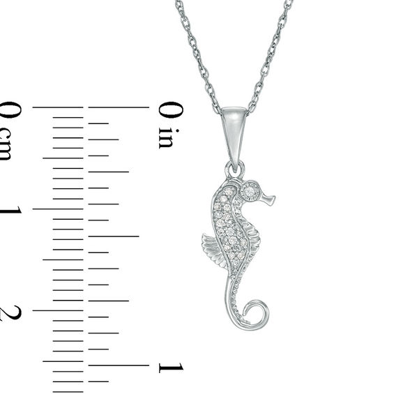 Diamond Accent Seahorse Pendant in Sterling Silver