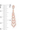 Thumbnail Image 1 of Lab-Created White Sapphire Multi-Tier Flame Drop Earrings in Sterling Silver with 14K Rose Gold Plate