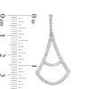 Thumbnail Image 2 of Lab-Created White Sapphire Pendulum Drop Earrings in Sterling Silver