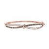 Thumbnail Image 1 of 1/2 CT. T.W. Champagne and White Diamond Knot Wave Bangle in 10K Rose Gold