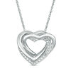 Thumbnail Image 0 of Diamond Accent Interlocking Hearts Pendant in Sterling Silver