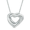 Thumbnail Image 1 of Diamond Accent Interlocking Hearts Pendant in Sterling Silver
