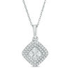 Thumbnail Image 0 of 1/2 CT. T.W. Composite Diamond Tilted Square Frame Pendant in 10K White Gold