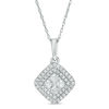 Thumbnail Image 1 of 1/2 CT. T.W. Composite Diamond Tilted Square Frame Pendant in 10K White Gold
