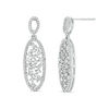 Thumbnail Image 1 of 1/2 CT. T.W. Baguette and Round Diamond Scatter Oval Drop Earrings in 10K White Gold