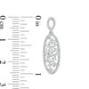 Thumbnail Image 2 of 1/2 CT. T.W. Baguette and Round Diamond Scatter Oval Drop Earrings in 10K White Gold