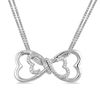 Thumbnail Image 1 of Open Hearts by Jane Seymour™ 1/15 CT. T.W. Diamond Bow Interlocking Pendant Set in Sterling Silver