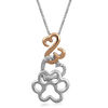 Thumbnail Image 1 of Open Hearts by Jane Seymour™ Diamond Accent Dog Paw Print Pendant in Sterling Silver and 10K Rose Gold