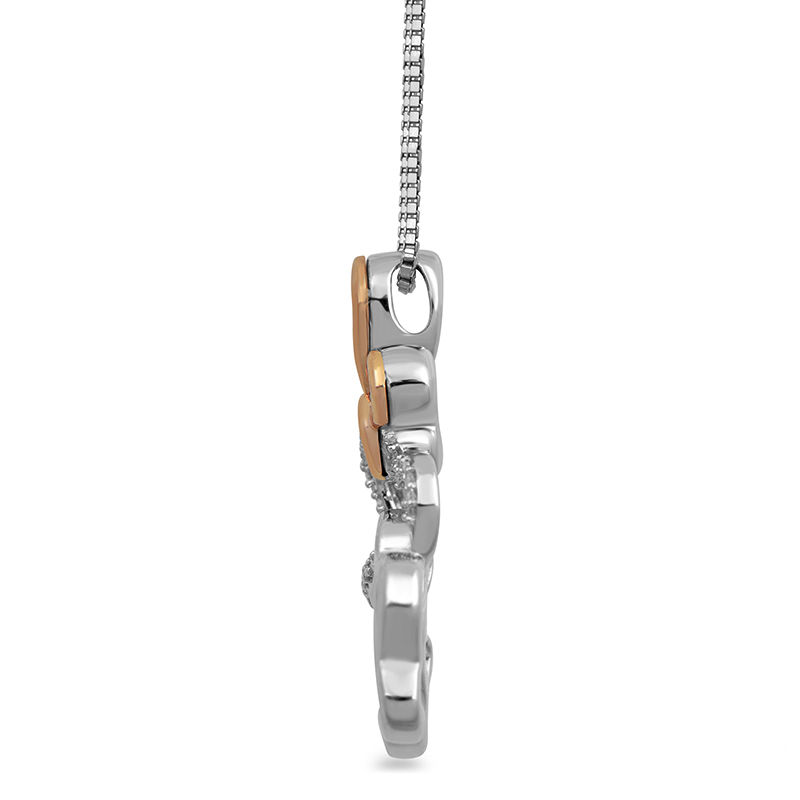 Main Image 2 of Open Hearts by Jane Seymour™ Diamond Accent Dog Paw Print Pendant in Sterling Silver and 10K Rose Gold