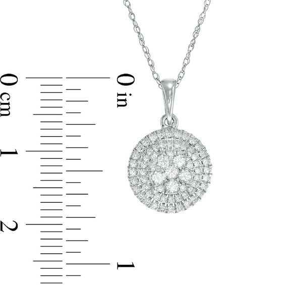 1/2 CT. T.w. Composite Diamond Frame Pendant in 10K White Gold