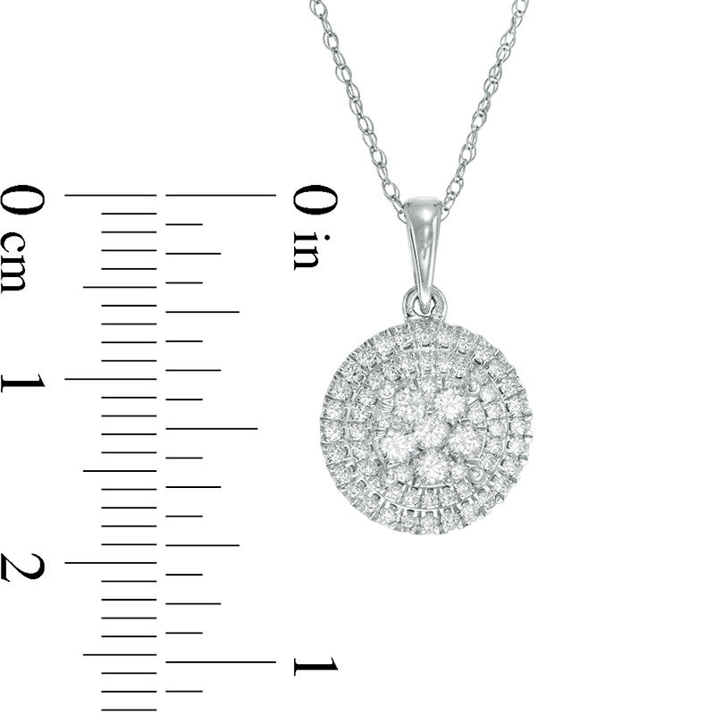 Main Image 2 of 1/2 CT. T.W. Composite Diamond Frame Pendant in 10K White Gold