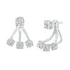 Thumbnail Image 0 of 1/2 CT. T.W. Composite Diamond Fan Front/Back Earrings in 10K White Gold