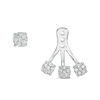 Thumbnail Image 1 of 1/2 CT. T.W. Composite Diamond Fan Front/Back Earrings in 10K White Gold