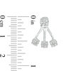 Thumbnail Image 2 of 1/2 CT. T.W. Composite Diamond Fan Front/Back Earrings in 10K White Gold