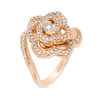 Thumbnail Image 1 of Enchanted Disney Belle Couture  5/8 CT. T.W. Diamond Rose Swirl Ring in 14K Rose Gold