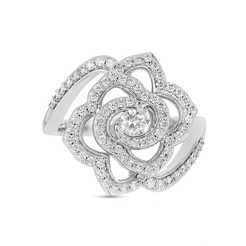 Main Image 3 of Enchanted Disney Belle Couture  5/8 CT. T.W. Diamond Rose Swirl Ring in 14K Rose Gold