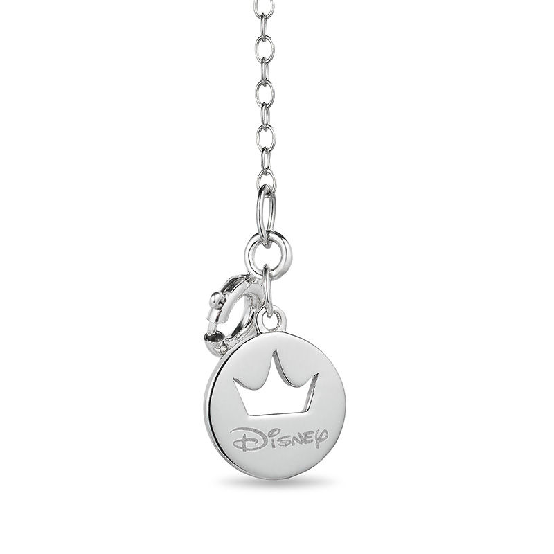 Main Image 2 of Enchanted Disney Cinderella 1/10 CT. T.W. Diamond Slipper Pendant in Sterling Silver and 10K Rose Gold - 19"