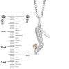 Thumbnail Image 2 of Enchanted Disney Cinderella 1/10 CT. T.W. Diamond Slipper Pendant in Sterling Silver and 10K Rose Gold - 19"