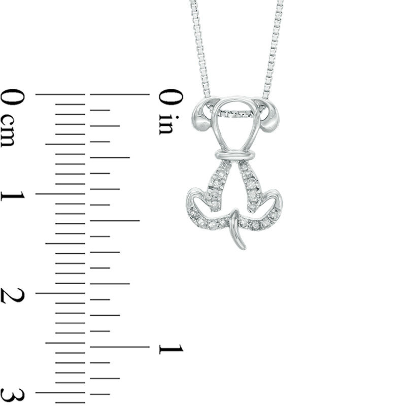 Main Image 2 of 1/10 CT. T.W. Diamond Dog Pendant in Sterling Silver