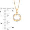 Thumbnail Image 2 of 1/20 CT. T.W. Diamond Inverted Interlocking Hearts Pendant in Sterling Silver with 18K Gold Plate