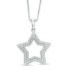 Thumbnail Image 0 of 1/20 CT. T.W. Diamond Open Star Pendant in Sterling Silver