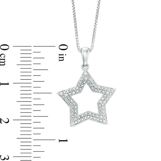 1/20 CT. T.w. Diamond Open Star Pendant in Sterling Silver
