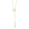 Thumbnail Image 1 of 1/4 CT. T.W. Diamond Circle and Vertical Bar "Y" Necklace in Sterling Silver with 18K Gold Plate