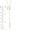 Thumbnail Image 2 of 1/4 CT. T.W. Diamond Circle and Vertical Bar "Y" Necklace in Sterling Silver with 18K Gold Plate