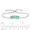 Thumbnail Image 2 of Marquise Lab-Created Emerald Vine Bolo Bracelet in Sterling Silver - 8.5"