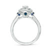 Thumbnail Image 3 of Vera Wang Love Collection 5/8 CT. T.W. Oval Diamond and Blue Sapphire Double Frame Engagement Ring in 14K White Gold