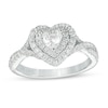 Vera Wang Love Collection 3/4 CT. T.W. Heart-Shaped Diamond Double Frame Twist Engagement Ring in 14K White Gold
