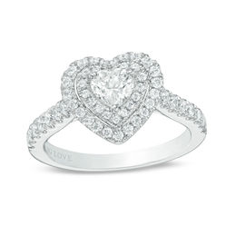 Heart Wedding Zales T W Heart Shaped Diamond Double Frame Engagement Ring