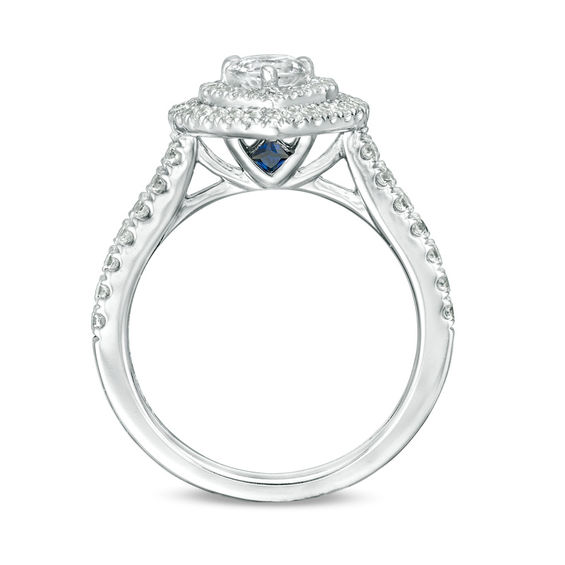 Vera Wang Love Collection 1 CT. T.w. Heart-Shaped Diamond Double Frame Engagement Ring 14K White Gold