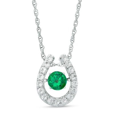 White Sapphire Horseshoe Pendant 