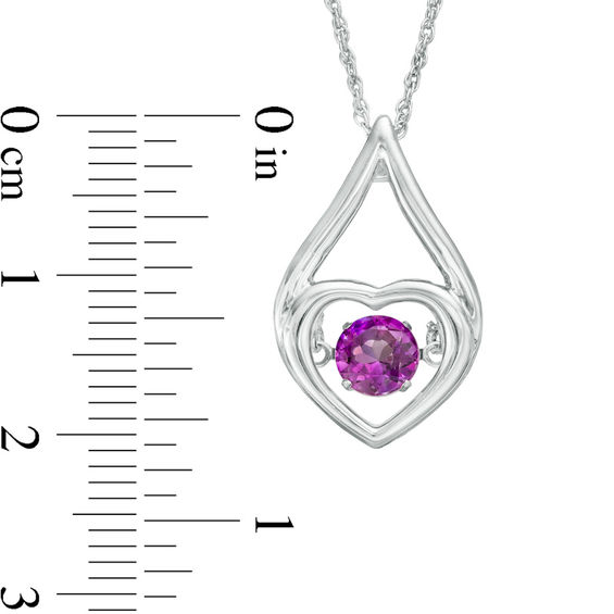 6.0mm Amethyst Heart in Teardrop Pendant in Sterling Silver