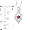 Thumbnail Image 1 of 4.5mm Garnet and 0.11 CT. T.W. Diamond Infinity Flame Pendant in Sterling Silver