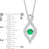 Thumbnail Image 1 of 4.5mm Lab-Created Emerald and 0.11 CT. T.W. Diamond Infinity Flame Pendant in Sterling Silver