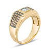 Thumbnail Image 2 of 5/8 CT. T.W. Champagne and White Diamond Signet Ring in 10K Two-Tone Gold