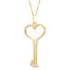 Thumbnail Image 1 of Heart-Top Key Pendant in 10K Gold - 17"