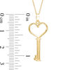 Thumbnail Image 2 of Heart-Top Key Pendant in 10K Gold - 17"